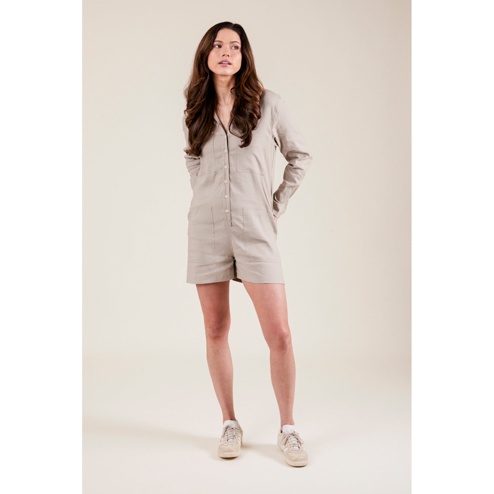 Le Marais Fulton Romper Tan Size Xs Nwt
